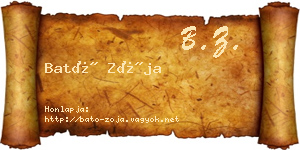Bató Zója névjegykártya